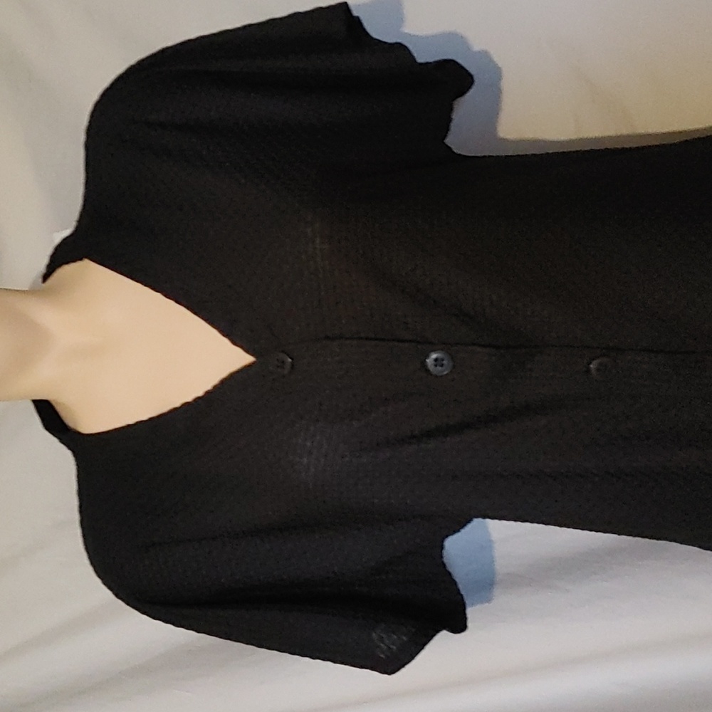 Black lightweight waffled swimsuit cover up, NEW